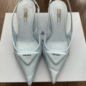 Prada slingback nylon pumps